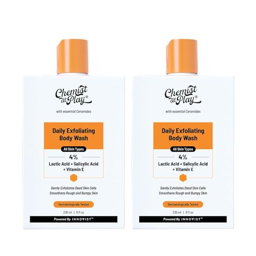 Image of Chemist At Play Exfoliating Body Wash 236ml | Paraben & SLS Free | Enriched with Vitamin E & Murumuru | Gentle Exfoliating Shower Gel | Prevents Dry, Rough, Bumpy Skin | Men & Women (Pack of 2)