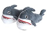 Kuschelige Hai Hausschuhe CoolChange Kuschelig warme Haifisch Hausschuhe, Grau