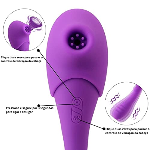 Vibrador Duplo Sugando Mamilo Clitóris Oral Estimulador Brinquedos Sexuais Femininos À Prova D'água