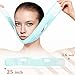 Beiskll Reusable V Line Lifting Mask with Chin Strap, V Shaped Face Mask for Sagging, Jaw Exerciser (Light Blue)