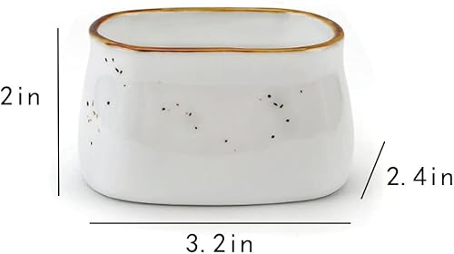 Miniatura 2 de Tazón cuadrado simple de cerámica para azúcar, soporte para bolsitas de té, juego de 2 unidades, color blanco