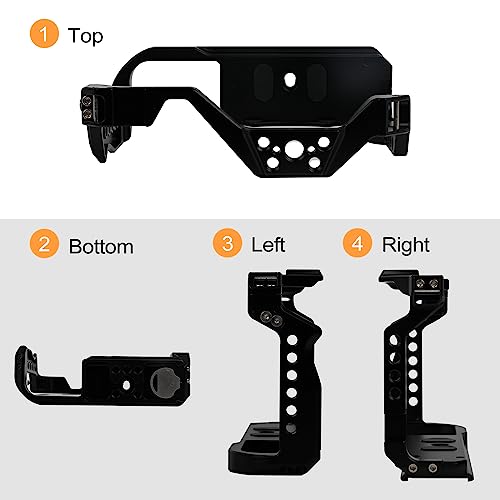 EOS R7 Camera Cage, EOS R7 Cage for Canon EOS R7 Camera Case Camera Rig Cold Shoe, Black - Image 3