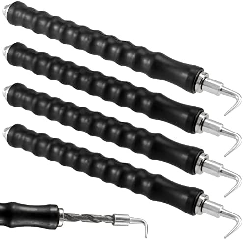 4 Pack Automatic Rebar Tie Wire Twister, Rebar Tie Wire Twister Tool with Ergonomic Rubber Handle Reinforced Spring for Construction, Home Improvement, Straight Hook, Black