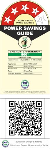 Image of Blue Star GT4-N230, 215 Liter Glass Top Deep Freezer (White, 4-star)