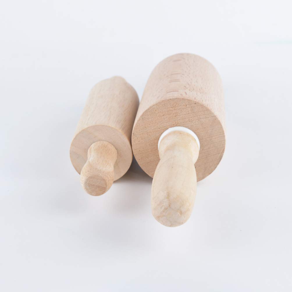 Cabilock 2piezas Rodillo De Madera Natural Sin De Herramienta Esencial Para Hornear Pasteles y Galletas Ergonómicos y Rodamiento Para El