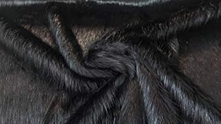Super Luxury Faux Fur Fabric Material - Long Pile Black, Sample