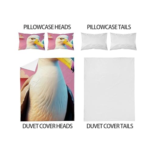 Housse de couette microfibre animaux pour lit Super King facile à laver sans repassage