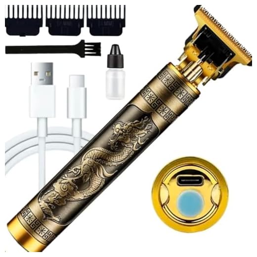 Máquina de Cortar Cabelo e Barba Profissional Dragão Recarregável sem Fio com 3 Pentes