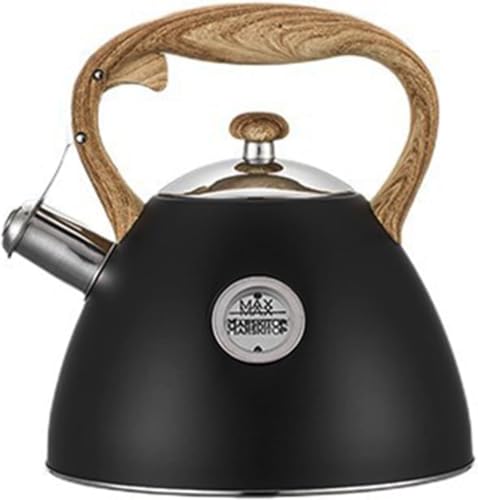 HGRVUTCFI Stovetop Whistling Kettle, Thickened Composite Bottom, Suitable for All Hob/Stove Types, Including Induction -Silver||2.5L Kettle(Black)