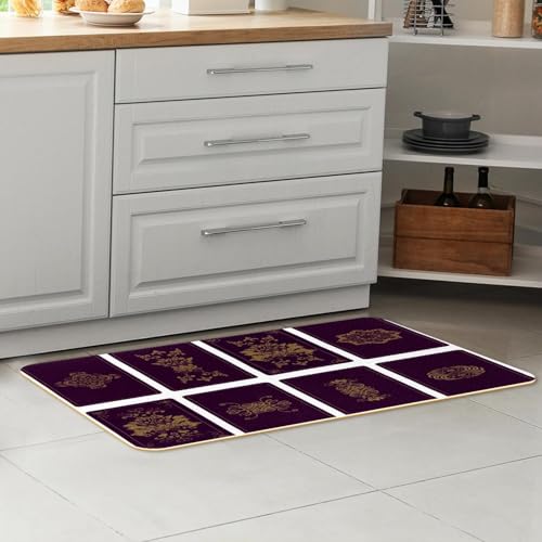 Tapete de cocina para pasillo y cuarto de lavado VAPOKF con diseño floral 7