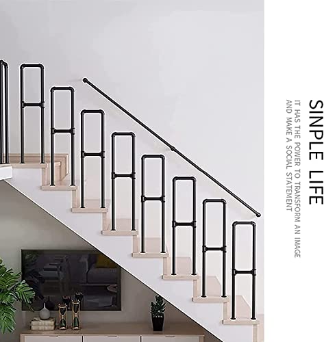 Rampe d'escalier noire en U avec kit complet pour marches intérieures