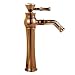 Produktbild Vinteen Feines Kupfer Continental Gold Wasserhahn Diamant Warm und Kalt Diamant Waschbecken Zähler Becken über Zähler Becken Wasserhahn Rose Gold Rotierenden Wasser Dragon Head ( Größe : High )