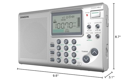 Image of Sangean ATS-405 FM-Stereo /AM /Short Wave World Band Receiver, Silver
