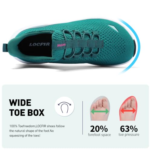 Image of Wide Toe Box Shoes Women Slip on Sneakers with Arch Support, Extra Wide Width Comfort Walking Shoes for Plantar Fasciitis, Zero Drop Cushion Tennis Gym Shoes