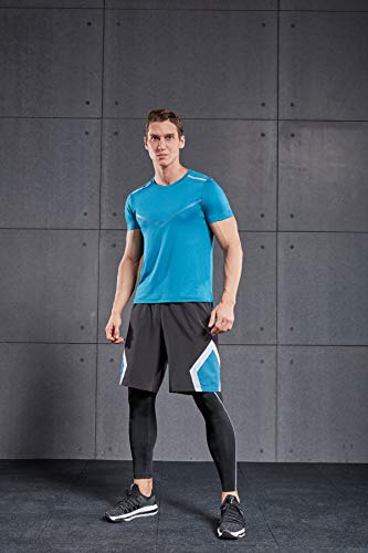 Camiseta masculina manga curta gola redonda Red Plume, esportiva, fitness, Azul, Medium