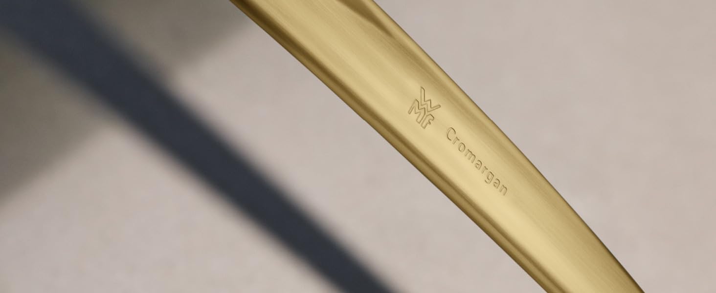 WMF Boston Gold Besteckset, 24-teilig, 6 Speisen, Cromargan-Edelstahl, poliert, spülmaschinengeeignet