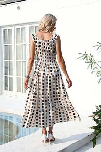 Image of OSTOO Women's 2026 Summer Boho Floral Print Tiered Casual Flowy Long Maxi Dress