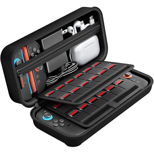 Generic Switch2 用保護トラベルケース 24 ゲームカートリッジ収納ハードシェルポーチアクセサリー付き