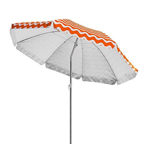LOLAhome Sombrilla de Playa o Camping Plegable de poliéster de 200 cm (Naranja)