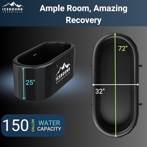 Foto de Bañera de inmersión fría inflable - XL, negro - baño de hielo de 150 galones - Compatible con enfriadores - Inflable (imagen 4)