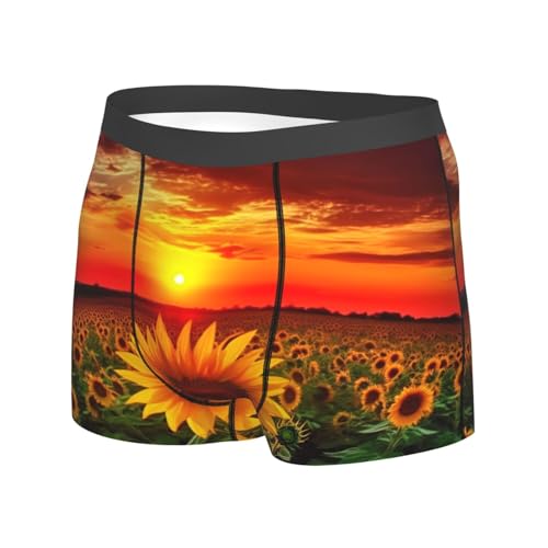 Men's Comfort Underwear, Sunset Sunflower Boxer Briefs for Men - Tagless Moisture Wicking Stretch Trunks2