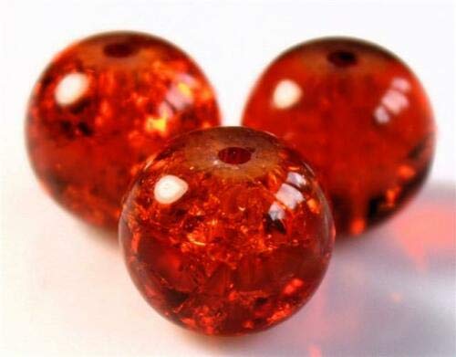 HoitoDeals 10mm Round Shape Glass Crackle Beads For Jewellery, Craft Making, Bracelets etc. (25Pcs)