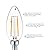 LUXRITE 4W Vintage Candelabra LED Bulbs Dimmable, 400 Lumens, 2700K Warm White, Chandelier Light Bulbs 40W Equivalent, Clear Glass, Filament Candle Bulb, UL Listed, E12 Base (24 Pack)