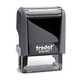 Trodat – Printy 4911 GRAU Custom Stempel mit Wunschtext personalisieren – selbstfärbender Stempel als Namensstempel, Adressstempel, Firmenstempel & Co zu verwenden (37 x 14 mm | 4 Zeilen | Grau)
