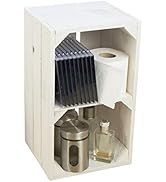 Kistenkolli Altes Land Regalkiste Hilde weiß mit Mittelbrett 38x22x21cm Weinkiste Wand Holzkiste ...