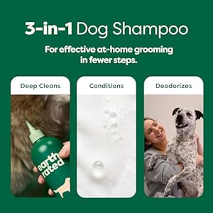 Earth Rated Coat-Specific 3-in-1 Double-Coated Dog & Puppy Shampoo, Conditioner & Deodorizer, Formulated to Tackle Tangles and Shedding, Refreshing White Tea & Basil Scent, 16 oz.
