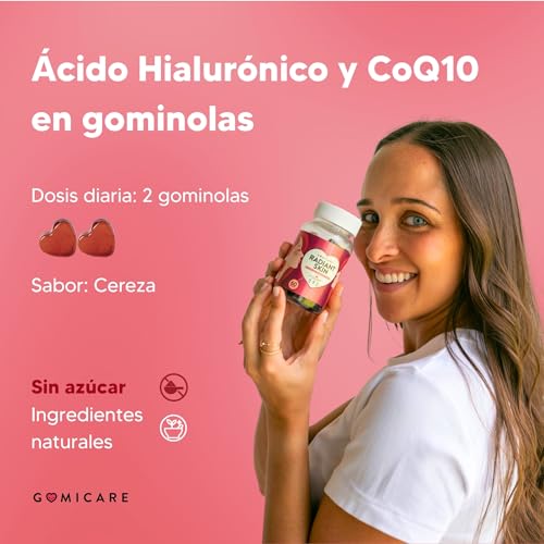 Miniatura 2 de Gomicare - Gominolas De Ácido Hialurónico Coenzima Q10 Selenio Vitamina C, E Y Zinc - Para Mantener La Piel Hidratada Y Antienvejecimiento - 60 Unidades - Veganas - Sin Azúcar - Sin Gluten
