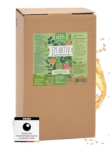 EM-Chiemgau Effektive Mikroorganismen EM-aktiv Bodenaktivator Wurzelaktivator [Anwendungsfertig] Flüssiger Kompostbeschleuniger & Bodenhilfsstoff für Pflanzen, Obst & Gemüse - 10 L