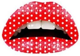 Red Polka Temporary Lip Tattoo (Red)