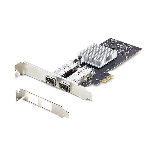 Image of StarTech 2-Port GbE SFP Network Card, 1000BASE Copper /Fiber Optic | Intel I350-AM2 2x 1GbE Controller, Dual-Port Gigabit Ethernet NIC, PCIe 2.0x 1, Desktop /Server Backplanes