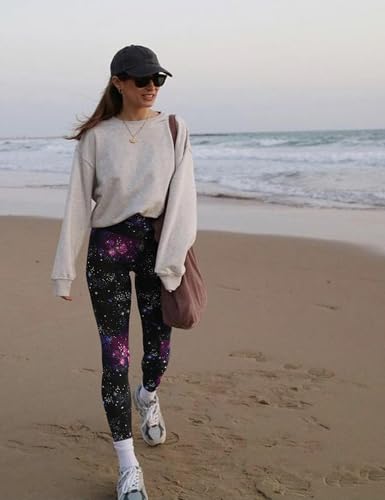 GAYHAY High Waisted Leggings for Women - Soft Opaque Slim Tummy Control Printed Pants for Running Cycling Yoga
