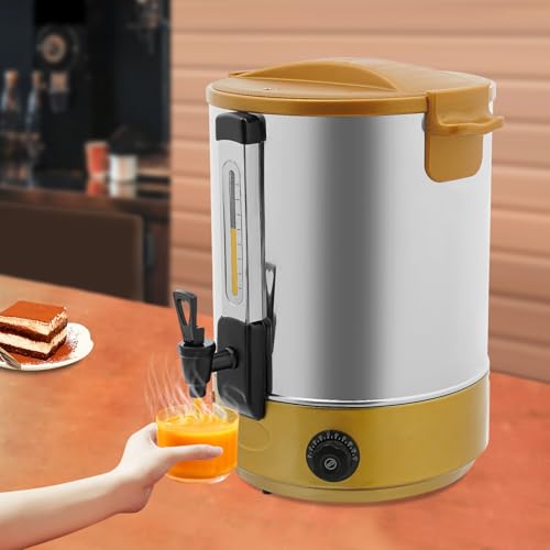 Image of 10 Gallon Electric Hot Water Dispenser, 2800W Stainless Steel Commercial Water Boiler and Warmer, 110V Temp Adjustable Tabletop Tea Coffee Urn for Parties (10Gal Gold)