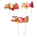 NUOLUX 3PCS 3D Chinois Nouvel an Chinois Dragon Marionnettes Artisanat Kits de Poche Papier Honeycombs Chinese Dragon Guirlande pour 2021 Ornements de Fête du Nouvel an Chinois