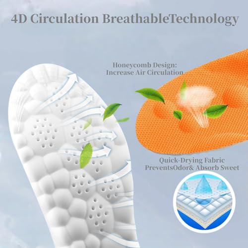 Image of Insoles Men, Shoe Inserts for Men, 4D Cloud Insoles for Men and Women, Steeper Insoles for Boots & Sneakers, Cuttable, Anti Fatigue, Shock Absorption, Foot Pain Relief (L: Men7-11)