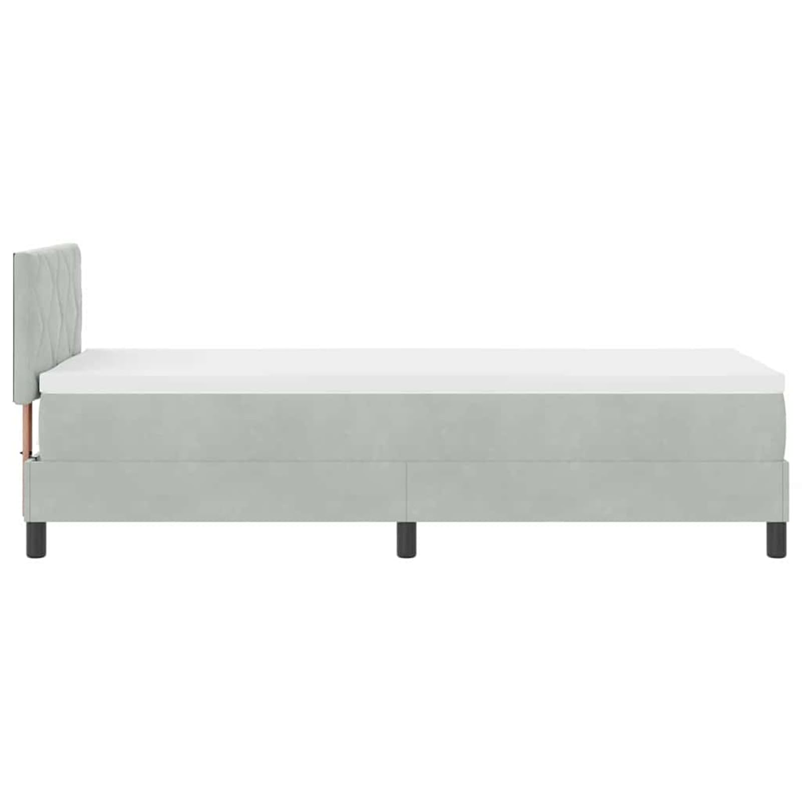ATOMSTACK MAKER Cama con somier gris claro de 80 x 200 cm con colchón de muelles ensacados, cabecero ajustable (2 alturas) y superficie aterciopelada, moderna cama de dormitorio para un sueño relajado