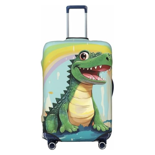 Travel Luggage Cover cute crocodile rainbow Suitcase Protector Elastic Washable Stretch Suitcase Protector Anti-Scratch Travel Suitcase Cover Fit 18-32 Inch Luggage