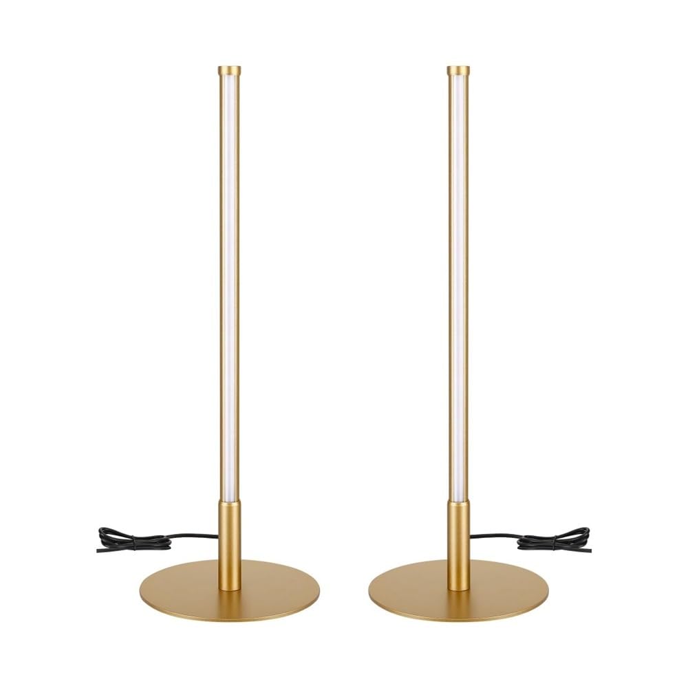 Desk Lamp, Dimmable Gold LED Table Lamp, 3-Color Bedside Nig
