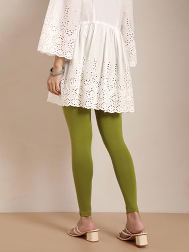 Image of TWIN BIRDS Women Viscose Ankle Leggings | Stretchable Kurti Wear Bottom