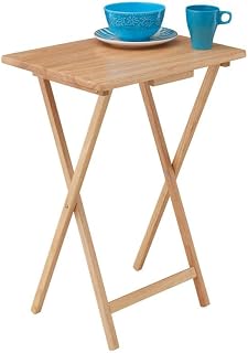 KUSH Folding Coffee Table Natural Wood Coffee Table Laptop Table Tv/Snack Table Foldable Outdoor Camping Table Solid Oak Coffee Table 65 x 37 x 48 cm.