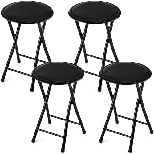 Beeveer 4 Pack Folding Bar Stool 18 Inch Counter Height Bar