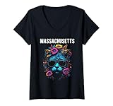 Photo Gallery donna massachusetts usa cat indossa occhiali da sole e fiori design maglietta con collo a v Photo Gallery donna massachusetts usa cat indossa occhiali da sole e fiori design maglietta con collo a v