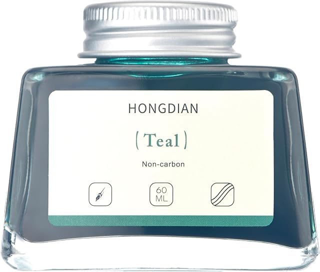Image of HONGDIAN, Ink Bottle - Non Carbon | Teal | 60ml Premium Writing Ink.