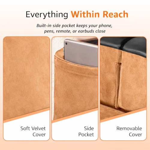 Image of Amazon Basics Foam Lapdesk Pillow for Laptop, Ergonomic Laptop Table Pillow for Bed, Sofa & Floor, Adjustable Height & Side Pocket, Portable Lap Desk for Work from Home, Study & Travel - Beige