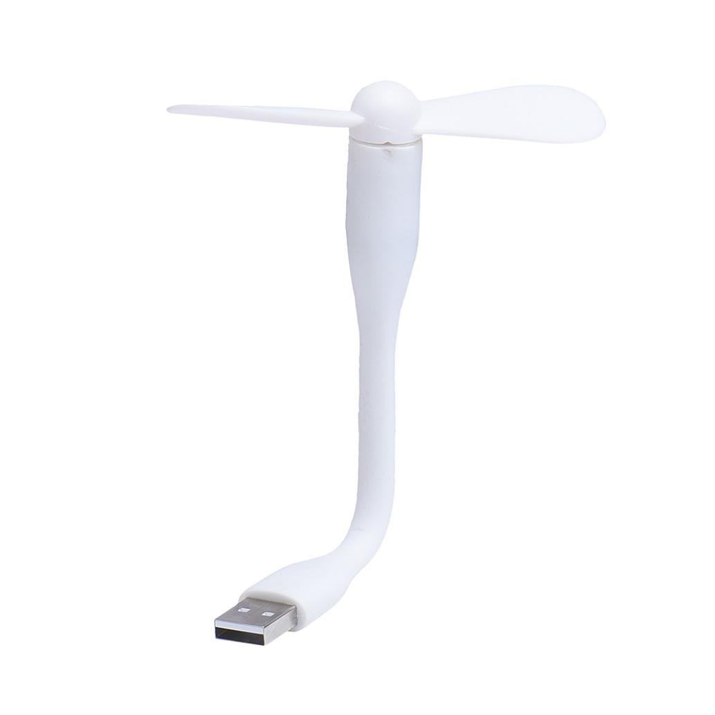 Adjustable USB Fan, Portable Flexible Mini Cooling Cooler for Laptop Computer (White)