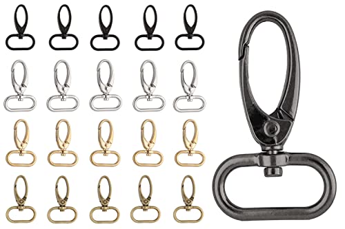 5 Stück Premium - Karabinerhaken drehbar für Taschen Karabiner Haken Gurtbänder Schlüsselanhänger (altmessing, 20mm)