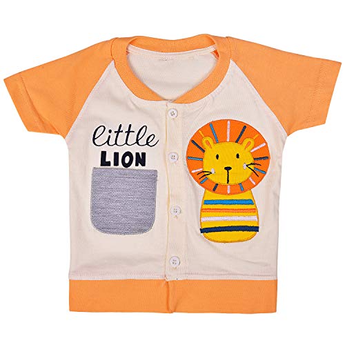 Image of Wish Karo Unisex Clothing Sets for Boys & Baby Girls-(bt23org Orange 0-3mths)